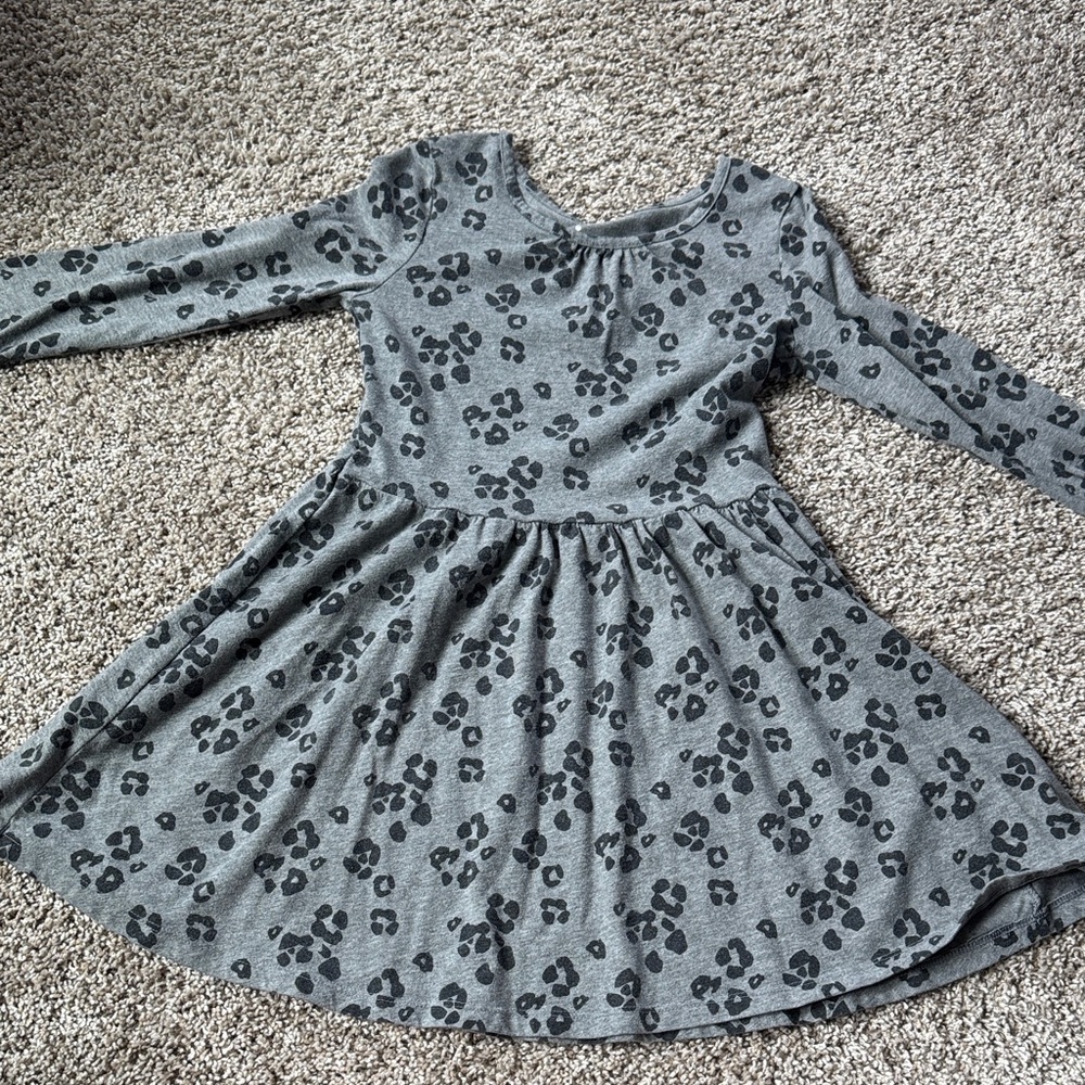 Circo Charcoal Leopard Print Casual Dress